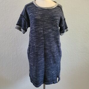 Madewell Oversized Shirt Knit Dress Blue Tunic Womens Size S